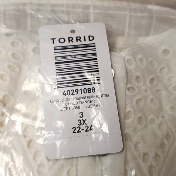 ❤️NWT VINTAGE TORRID BABYDOLL TANK - 100% COTTON - SWEETHEART NECK BUTTON CAMI - Picture 7 of 14